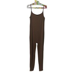 MEDIUM Gap Body Studio Brown Long Bodysuit Cami Leggings Athletic Dance Leotard